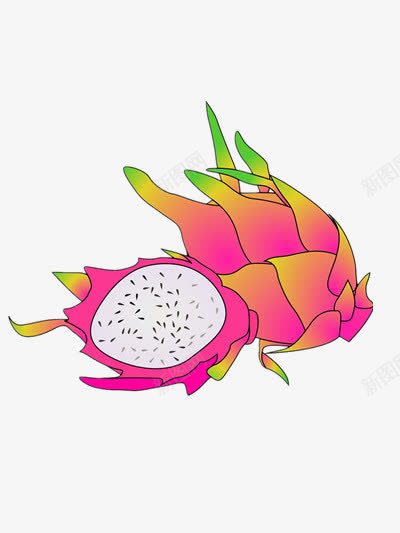卡通手绘火龙果png免抠素材_新图网 https://ixintu.com 卡通 手绘 新鲜 水果 火龙果
