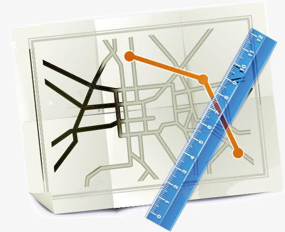 卡通地图png免抠素材_新图网 https://ixintu.com 公交路线 卡通矢量 卡通素材 地图矢量 地图素材 矢量卡通