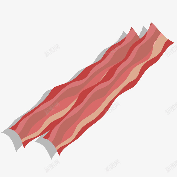 熏肉片标矢量图图标ai_新图网 https://ixintu.com 免抠PNG 早餐 熏肉图标 熏肉片矢量图标设计 肉片 食材 矢量图