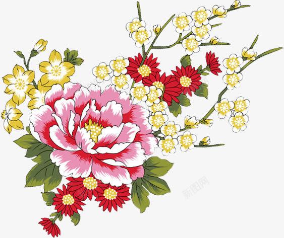 春天黄粉色古风花朵png免抠素材_新图网 https://ixintu.com 古风 春天 粉色 花朵