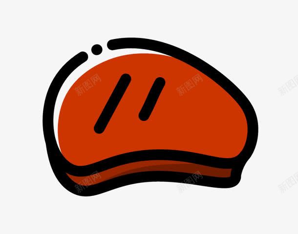 红色肉块png免抠素材_新图网 https://ixintu.com 一块 卡通 图案 手绘 简图 红色 肉类 黑色