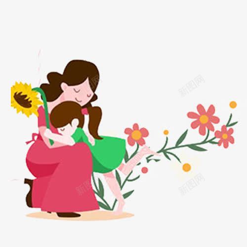 小清新母女插画图png免抠素材_新图网 https://ixintu.com 小清新 插画图 母女 装饰
