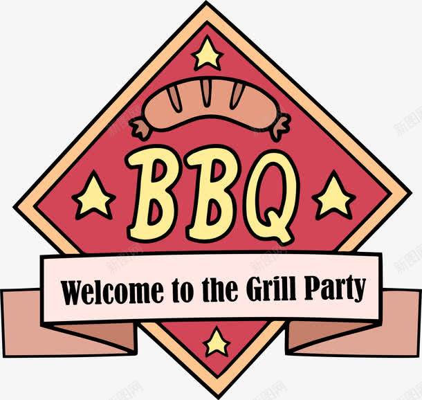 BBQ烤肉烧烤标签png免抠素材_新图网 https://ixintu.com BBQ 卡通标签 烤肉 矢量图案 装饰 食物 餐饮