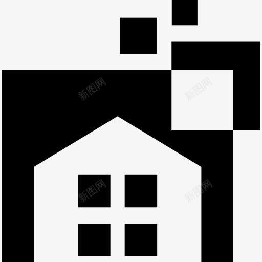 房子与闪闪发光的像素图标png_新图网 https://ixintu.com 像素 广场 建筑 房子 闪闪发光