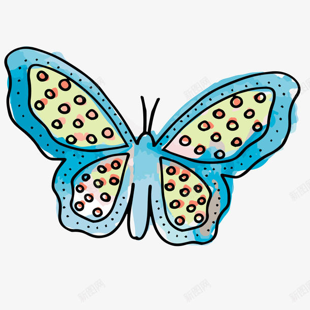斑点花纹的蝴蝶矢量图ai免抠素材_新图网 https://ixintu.com 图案设计 手绘 斑点花纹 花纹设计 蝴蝶 矢量图