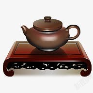 手绘中国风古典剪影精美茶具素材