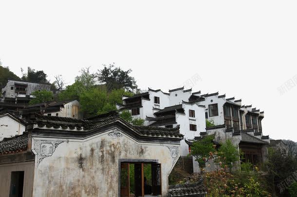 屹立不倒的古建筑png免抠素材_新图网 https://ixintu.com 古村落 古老 建筑群 白墙黑瓦 遗址