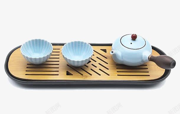 托盘上的茶壶和茶杯png免抠素材_新图网 https://ixintu.com 产品实物 托盘 日用百货 茶壶 茶杯