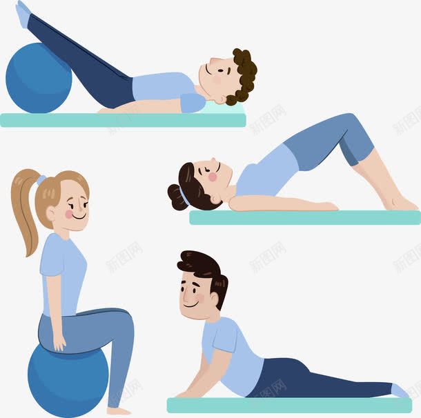 做瑜伽运动的人png免抠素材_新图网 https://ixintu.com 垫上运动 塑身 瑜伽球 瑜伽运动 矢量素材