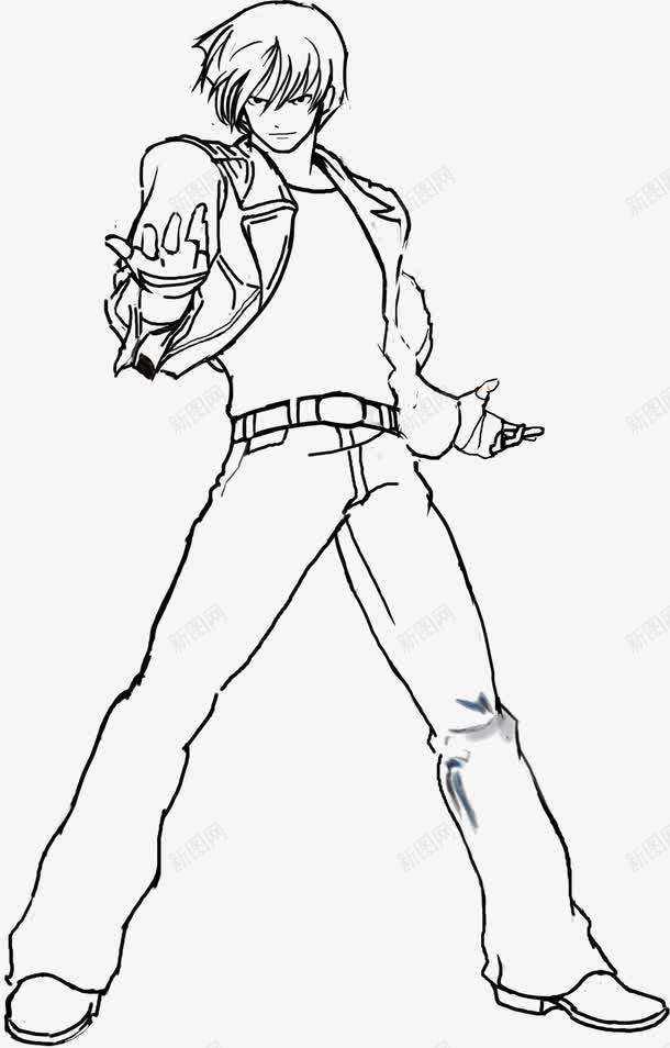 手绘黑色线条人物png免抠素材_新图网 https://ixintu.com 人物 线条 黑色