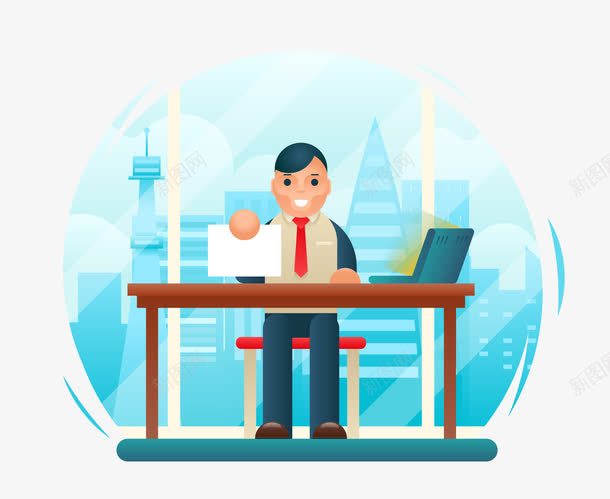 办公的人png免抠素材_新图网 https://ixintu.com 人物 办公 卡通画 矢量装饰 装饰
