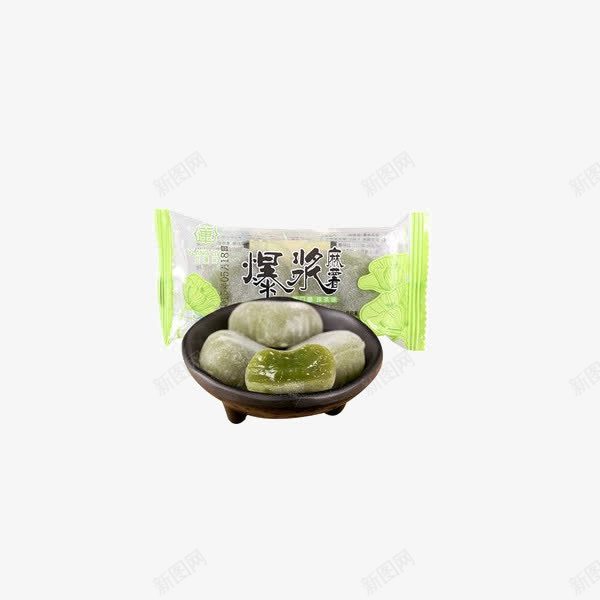 宜莲居爆浆麻薯抹茶味png免抠素材_新图网 https://ixintu.com 产品实物 抹茶味 进口食品 麻薯