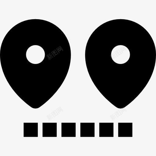 距离图标png_新图网 https://ixintu.com GPS 位置 占位符 地图 地图上的位置 地图的指针 标志 距离 路线 销