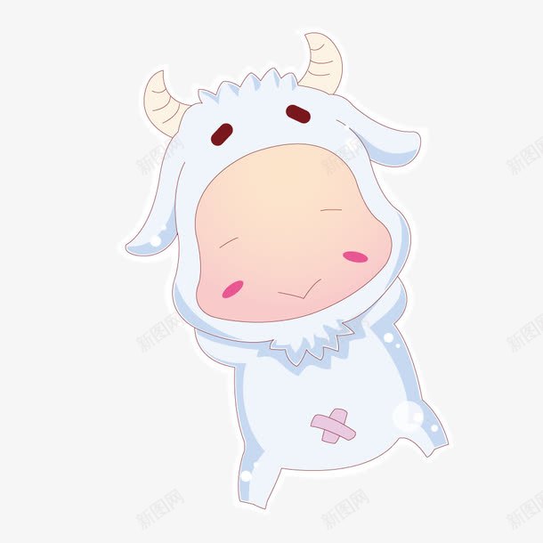 白色卡通可爱小羊png免抠素材_新图网 https://ixintu.com 卡通 可爱 小羊 白色
