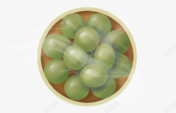 手绘插画清明节食物青团飘香png免抠素材_新图网 https://ixintu.com 传统饮食 手绘 插画 清明节 青团 食物 香气