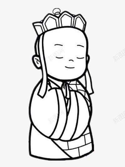诚心的小和尚png免抠素材_新图网 https://ixintu.com 人物 卡通 古代 念经 素材