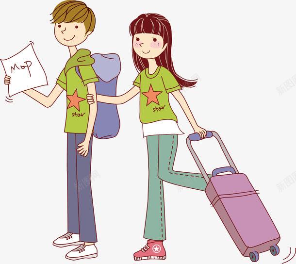 情侣旅游行李箱海报矢量图ai免抠素材_新图网 https://ixintu.com 情侣 情侣旅游 情侣海报 情侣素材 旅游海报 行李箱 矢量图