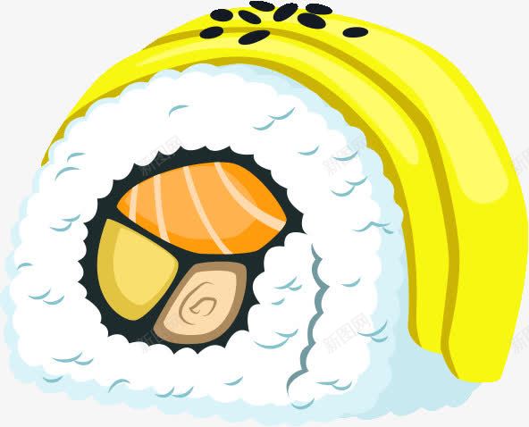 卡通三文鱼寿司png免抠素材_新图网 https://ixintu.com 三文鱼 卡通 寿司 米饭 芝麻 蛋包饭