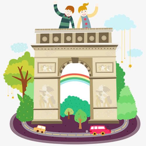 凯旋门标志旅游png免抠素材_新图网 https://ixintu.com 凯旋门 卡通 旅游 标志
