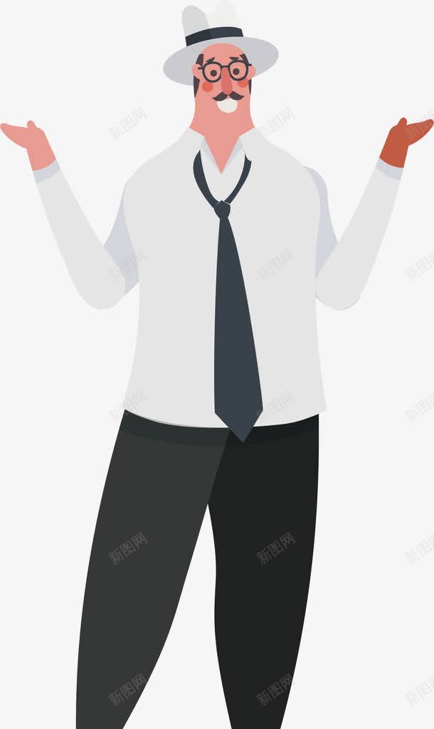戴礼帽的男人png免抠素材_新图网 https://ixintu.com 戴眼镜 戴礼帽 眼镜男 矢量png 绅士