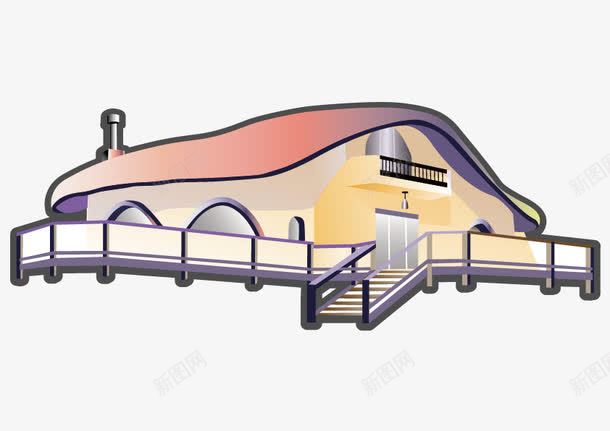 房屋png免抠素材_新图网 https://ixintu.com 围栏 房屋 褐色