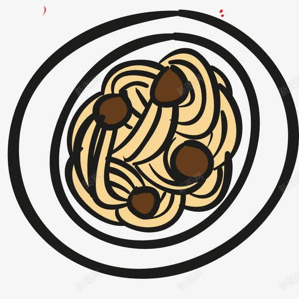 盘子面条食物png免抠素材_新图网 https://ixintu.com 插画 美食 食品 餐饮