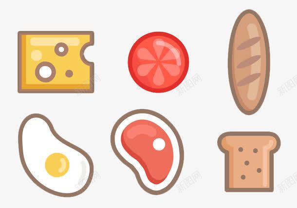受欢迎的早餐食物的插图png免抠素材_新图网 https://ixintu.com 免费png 免费png素材 早餐 早饭 矢量插图 肉类 食物 鸡蛋