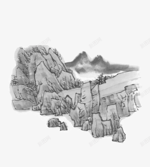 手绘的山坡png免抠素材_新图网 https://ixintu.com png图形 png装饰 山坡 手绘 植物 水墨 装饰