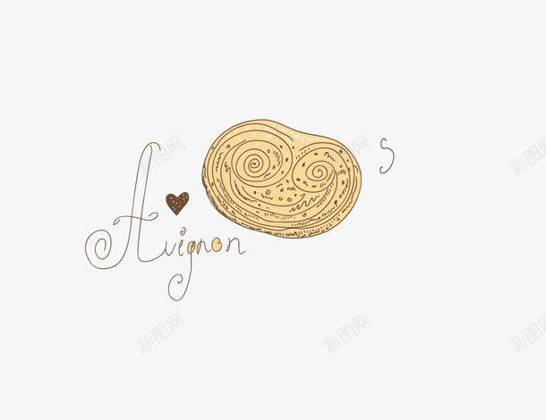 手绘面包片png免抠素材_新图网 https://ixintu.com 手绘面包片 甜食 英文字母