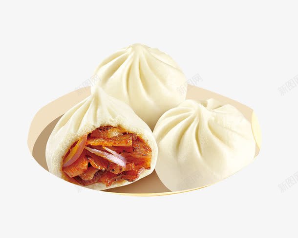 丰富馅料的叉烧包png免抠素材_新图网 https://ixintu.com 叉烧包 广东早点 早茶茶点 秘制叉烧