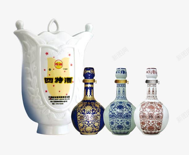 产品实物四特酒psd免抠素材_新图网 https://ixintu.com 中国名酒 产品实物四特酒 白酒 酒水 青花瓷