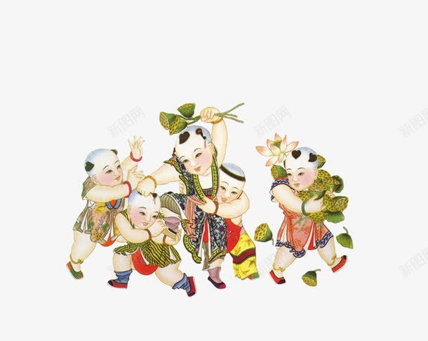 童男童女png免抠素材_新图网 https://ixintu.com 喜庆 招财童子 春节 童男童女 节日 迎春
