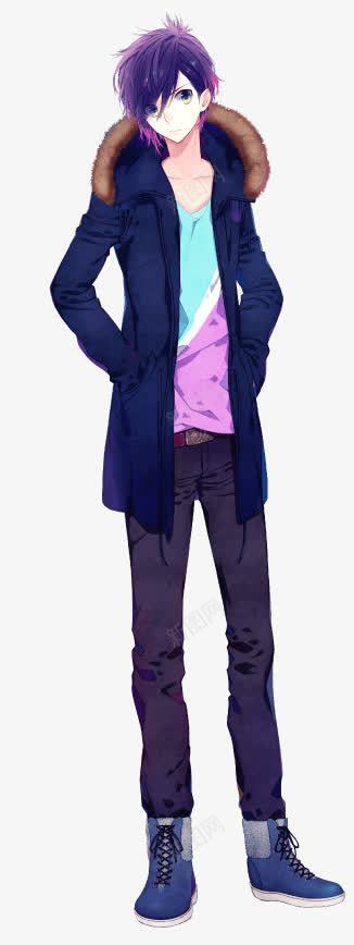 譲原宝良卡通紫色头发男孩png免抠素材_新图网 https://ixintu.com 卡通 原宝良 头发 男孩 紫色