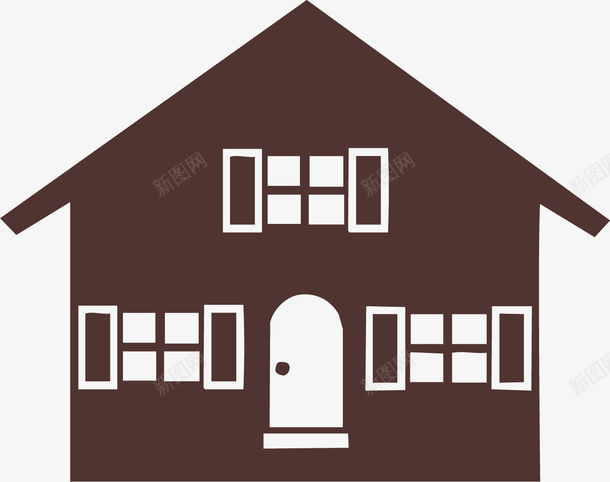 褐红色老旧房子矢量图ai免抠素材_新图网 https://ixintu.com 住宅房子 破旧 老化 老房子 老旧房子 褐红色 矢量图