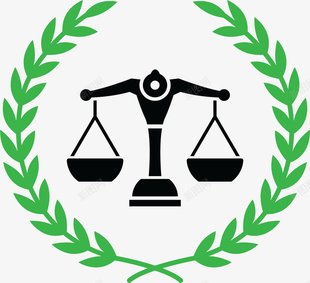绿色树叶黑色天平矢量图ai免抠素材_新图网 https://ixintu.com 天平 天平砝码 树叶 树叶边框 水平称 法律标签 矢量png 矢量图 黑色天平
