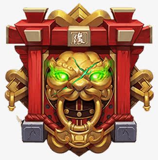 红色金色怪兽大门png免抠素材_新图网 https://ixintu.com 大门 红色 金色