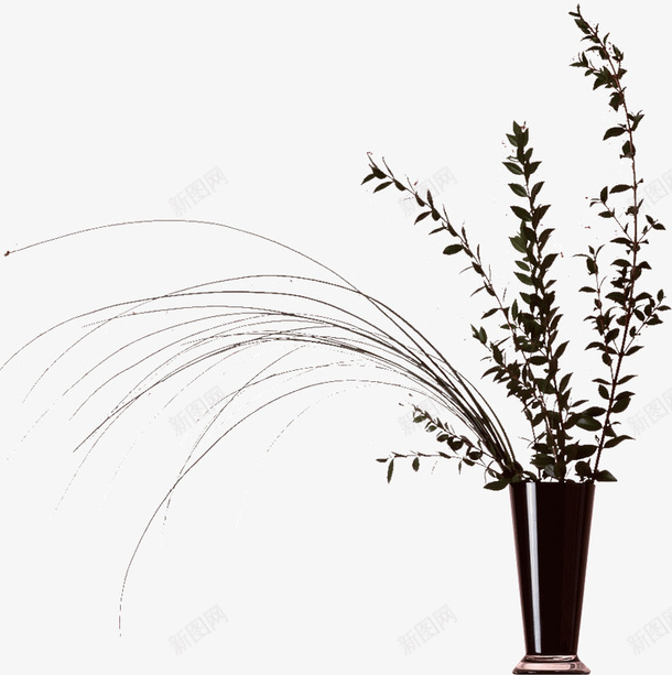 水墨画中的花瓶png免抠素材_新图网 https://ixintu.com 水墨画 花瓶