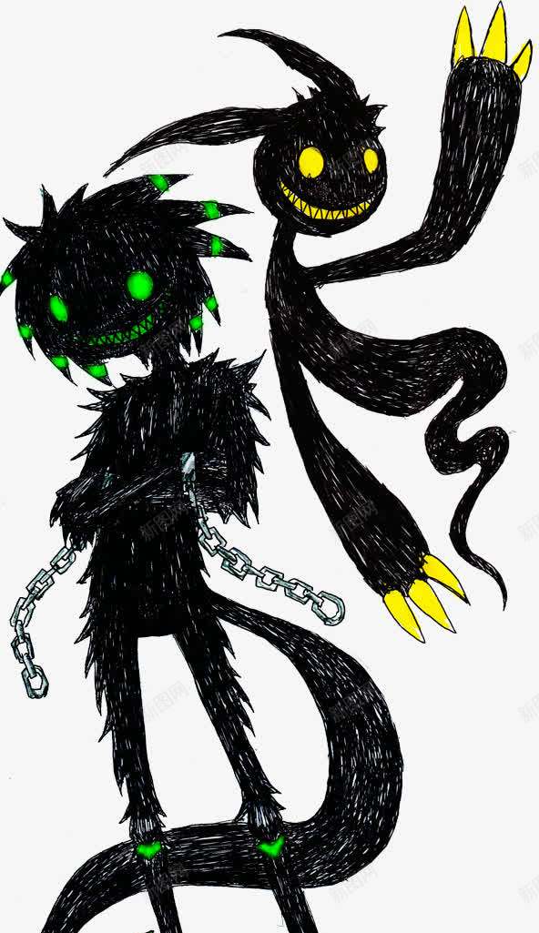 魔鬼和人物插画png免抠素材_新图网 https://ixintu.com 人物 插画 素材 魔鬼