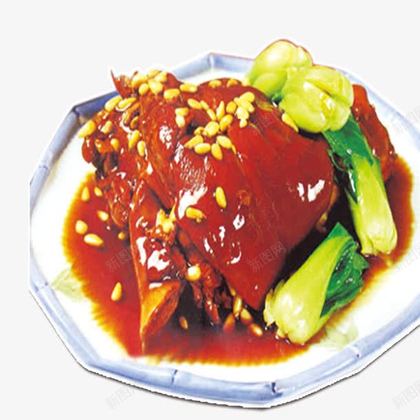 红烧肘子png免抠素材_新图网 https://ixintu.com 红烧肘子 肘子 芝麻 青菜