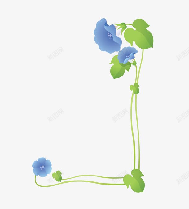 兰花边条矢量图eps免抠素材_新图网 https://ixintu.com 兰花边条 卡通兰花 花卉 矢量图