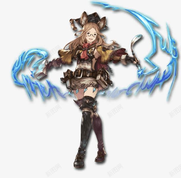 手绘蓝色魔法系女孩png免抠素材_新图网 https://ixintu.com 女孩 手绘 蓝色 魔法