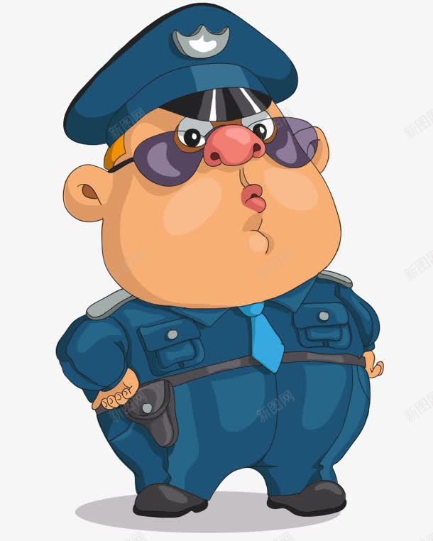 创意扁平风格胖警察png免抠素材_新图网 https://ixintu.com 创意 扁平 警察 风格