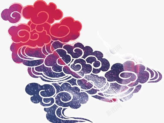 渐变中国风创意祥云png免抠素材_新图网 https://ixintu.com 中国风 创意 渐变 祥云