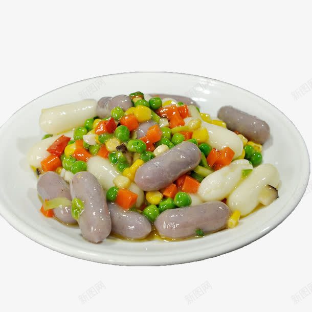 家常炒年糕png免抠素材_新图网 https://ixintu.com 家常 年糕 彩色 胡萝卜 豆子