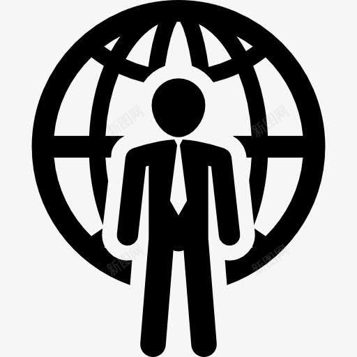 国际商人图标png_新图网 https://ixintu.com 世界 业务 人 全球 商人 国际商人 地球 工人 概念