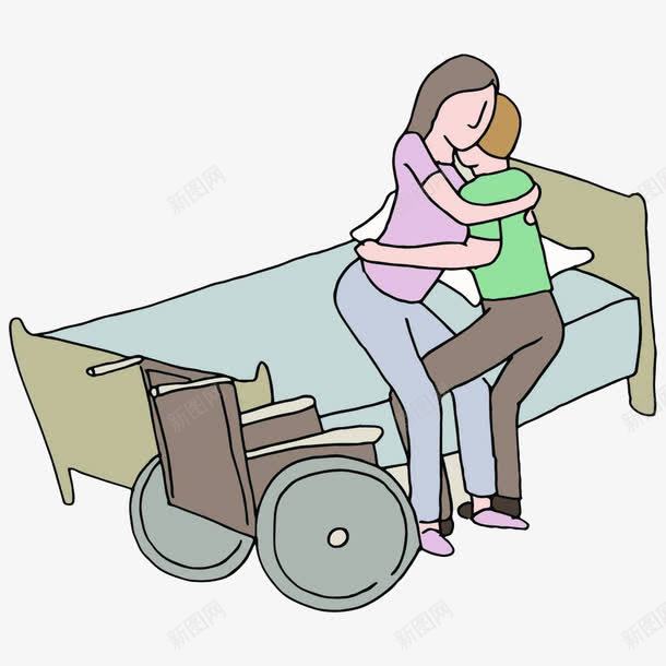 准备转移瘫痪的人png免抠素材_新图网 https://ixintu.com 下身残疾 不能动 丧失运动 做轮椅 卡通 受伤 照顾 疾病 瘫痪 起不来 转移