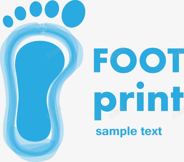 蓝色脚印图标png_新图网 https://ixintu.com logo设计 人脚印 商标设计 简约图标 脚丫 脚印 蓝色 行业商标