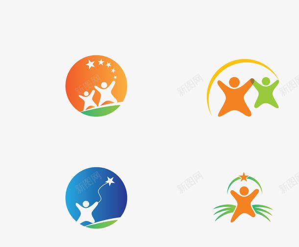 彩色卡通人物简笔标示png免抠素材_新图网 https://ixintu.com 卡通人物 彩色标示 矢量标示 简笔标示