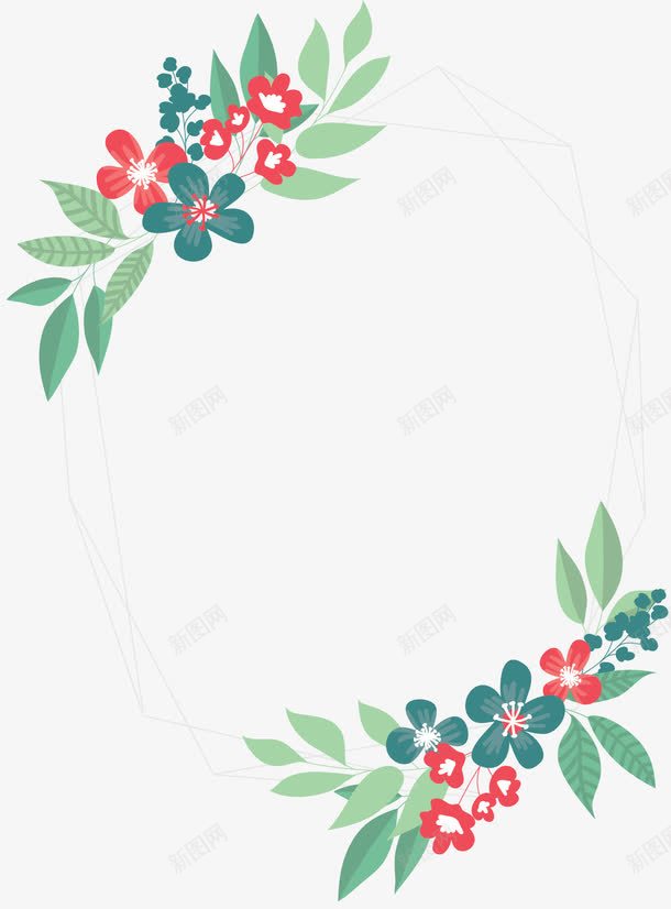 小清新树叶花朵边框矢量图ai免抠素材_新图网 https://ixintu.com 婚礼请帖 小清新 小清新树叶 树叶边框 矢量png 花朵边框 矢量图