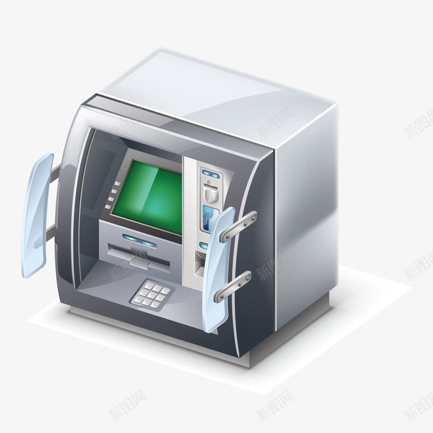 自动取款机矢量图ai免抠素材_新图网 https://ixintu.com 取款 手绘 自动取款机 钱 矢量图